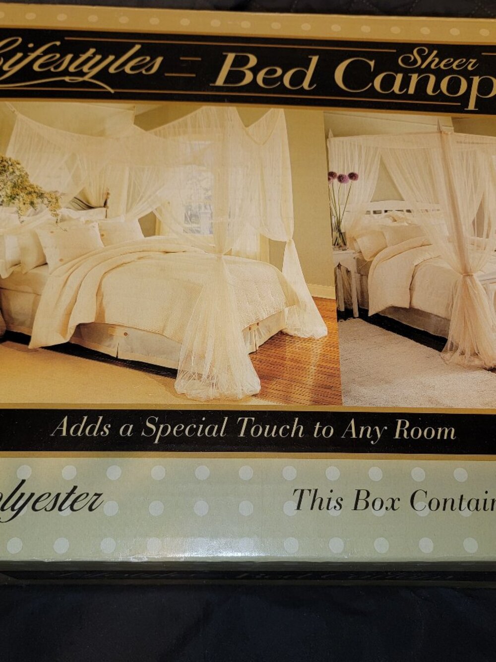 Princess Vintage Lifestyles Sheer Bed Canopy  New Old Stock Ivory Boho Romantic